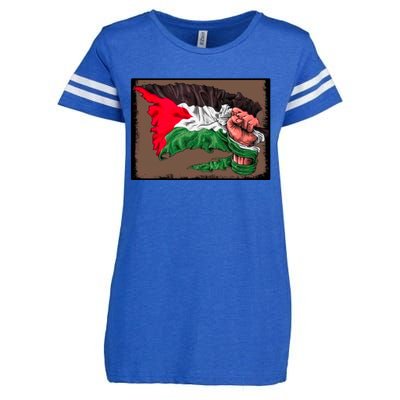 Palestine Raised Fist Free Palestine Enza Ladies Jersey Football T-Shirt