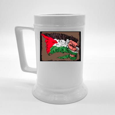 Palestine Raised Fist Free Palestine Beer Stein