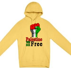 Palestine Will Be Free Raised Fist Premium Pullover Hoodie