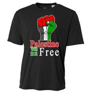 Palestine Will Be Free Raised Fist Cooling Performance Crew T-Shirt