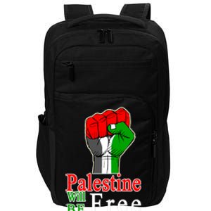 Palestine Will Be Free Raised Fist Impact Tech Backpack