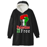 Palestine Will Be Free Raised Fist Hooded Wearable Blanket