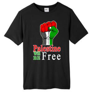 Palestine Will Be Free Raised Fist Tall Fusion ChromaSoft Performance T-Shirt