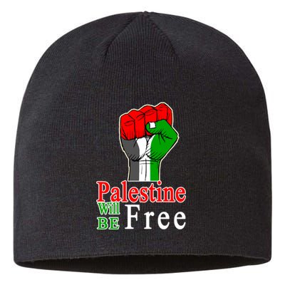 Palestine Will Be Free Raised Fist Sustainable Beanie