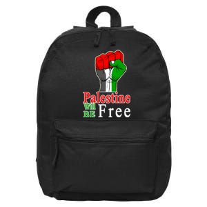 Palestine Will Be Free Raised Fist 16 in Basic Backpack