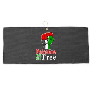 Palestine Will Be Free Raised Fist Large Microfiber Waffle Golf Towel