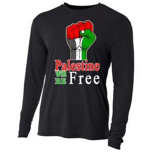 Palestine Will Be Free Raised Fist Cooling Performance Long Sleeve Crew