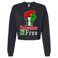 Palestine Will Be Free Raised Fist Cropped Pullover Crew