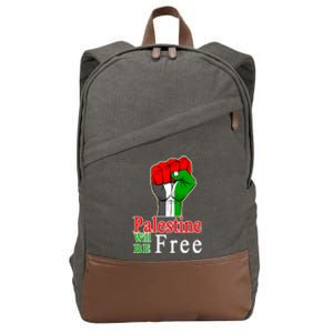 Palestine Will Be Free Raised Fist Cotton Canvas Backpack