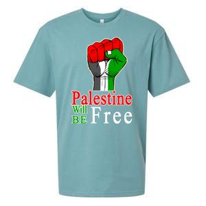 Palestine Will Be Free Raised Fist Sueded Cloud Jersey T-Shirt