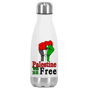 Palestine Will Be Free Raised Fist Stainless Steel Insulated Water Bottle