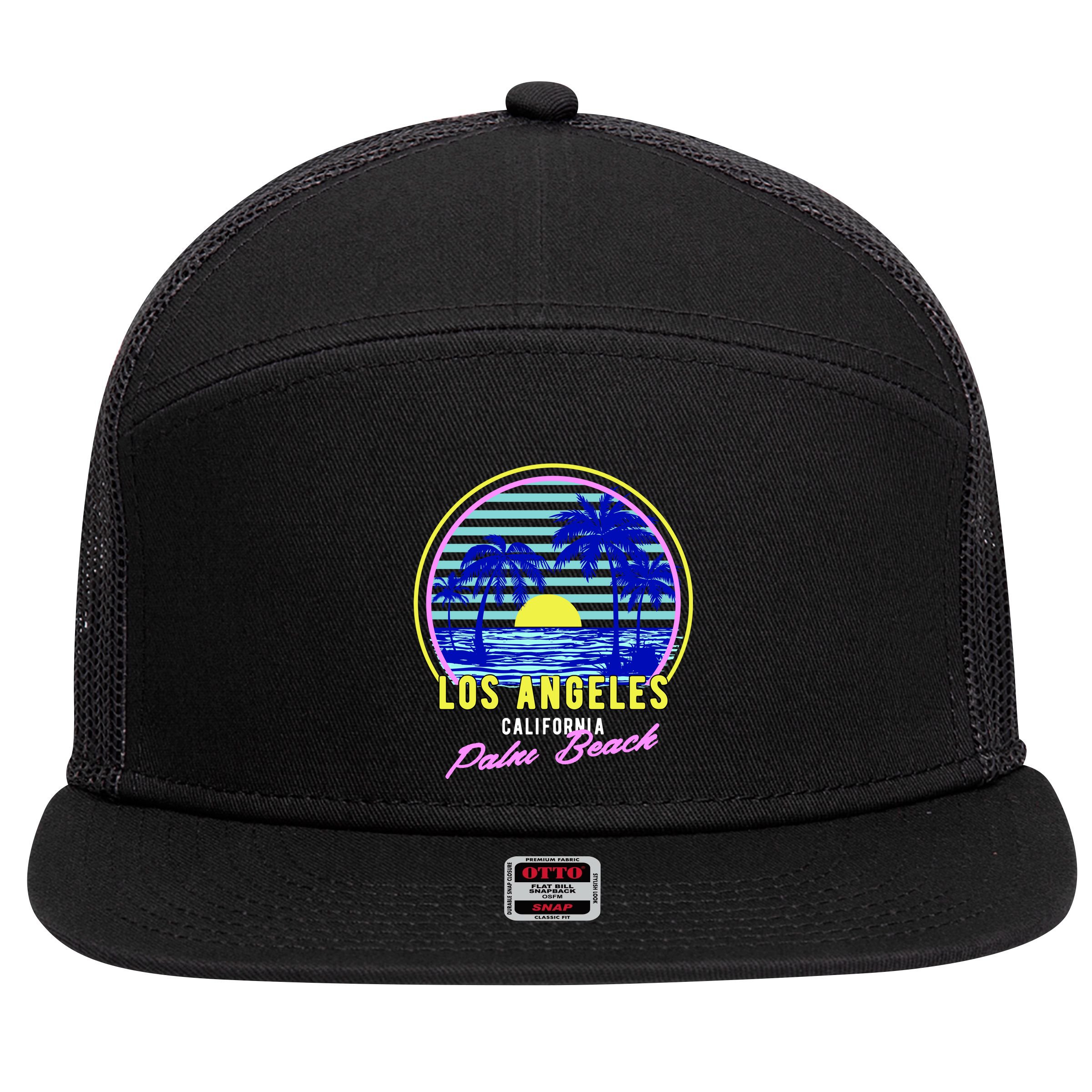 Palm Beach 7 Panel Mesh Trucker Snapback Hat