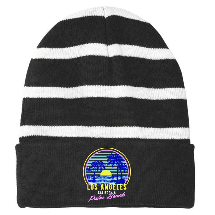 Palm Beach Striped Beanie with Solid Band