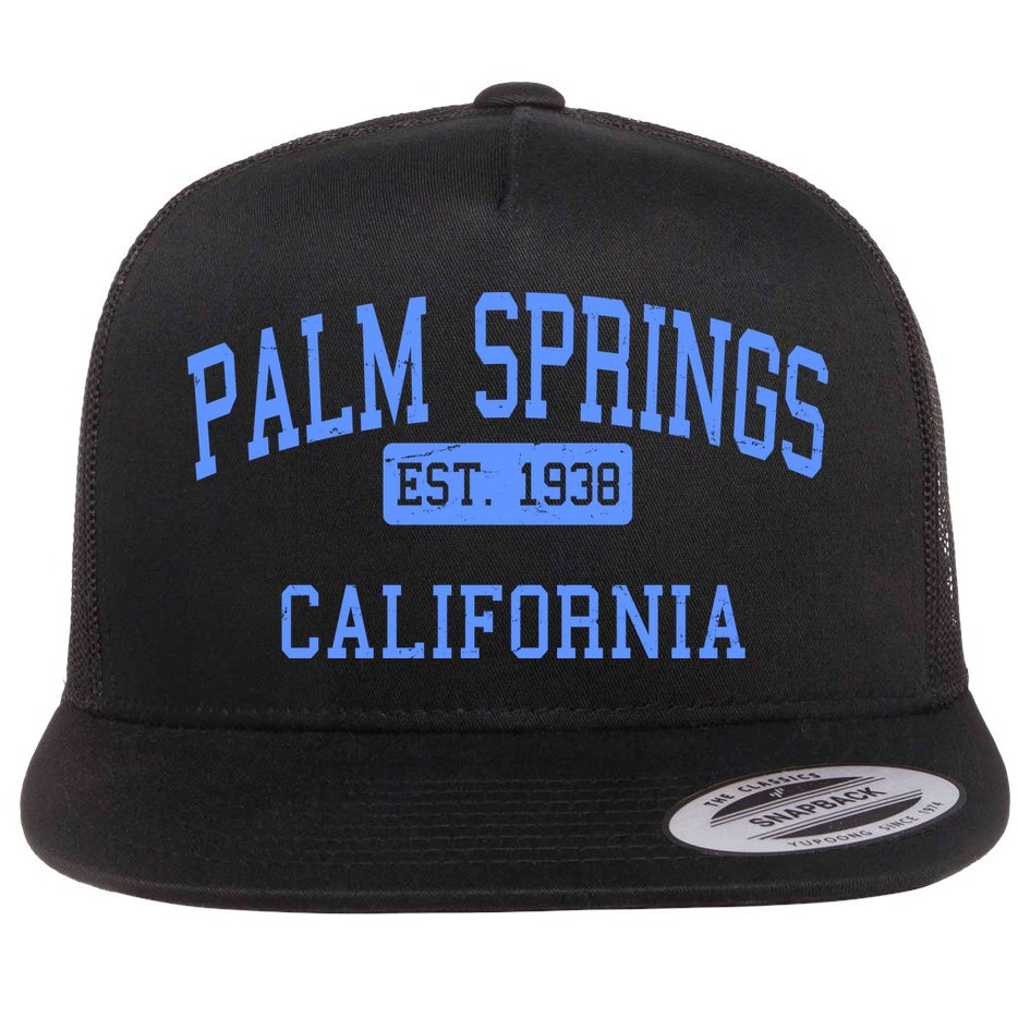 Palm Springs California EST 1938 Flat Bill Trucker Hat
