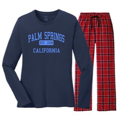 Palm Springs California EST 1938 Women's Long Sleeve Flannel Pajama Set 