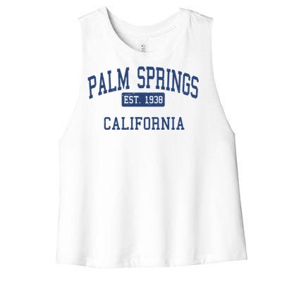 Palm Springs California EST 1938 Women's Racerback Cropped Tank