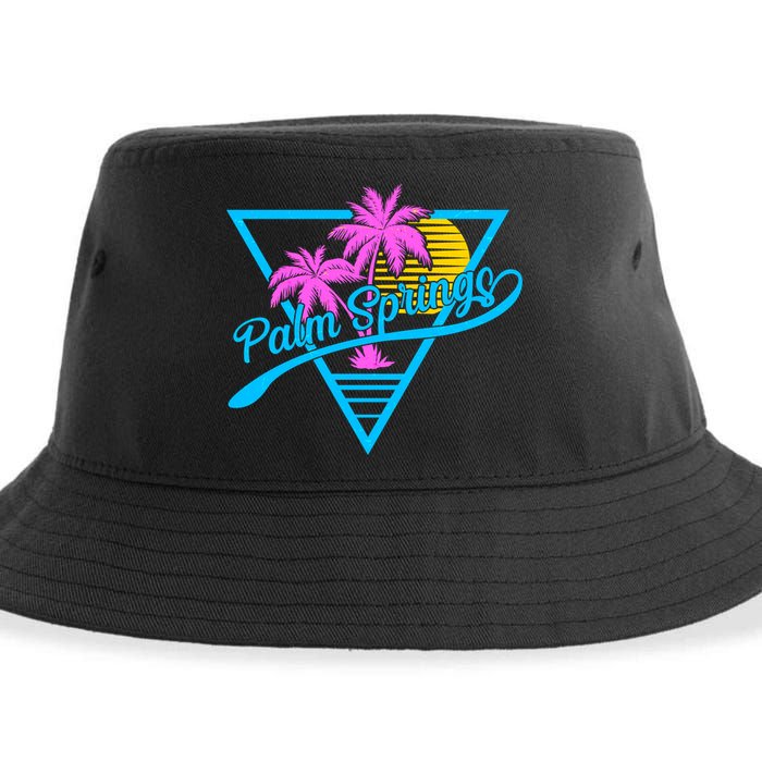 Palm Springs Retro 80's Neon Sustainable Bucket Hat