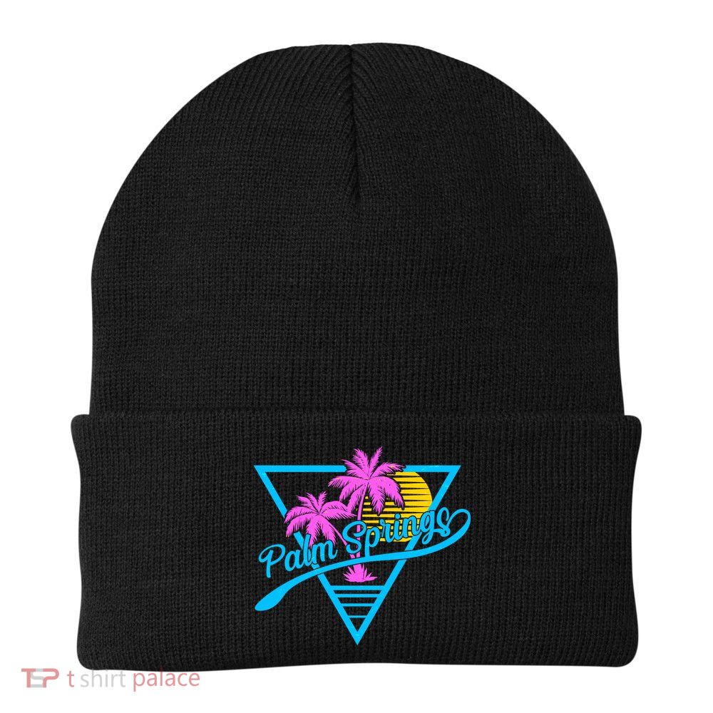 Palm Springs Retro 80's Neon Knit Cap Winter Beanie