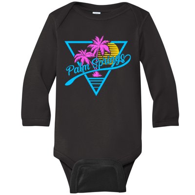 Palm Springs Retro 80's Neon Baby Long Sleeve Bodysuit