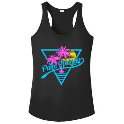 Palm Springs Retro 80's Neon Ladies PosiCharge Competitor Racerback Tank