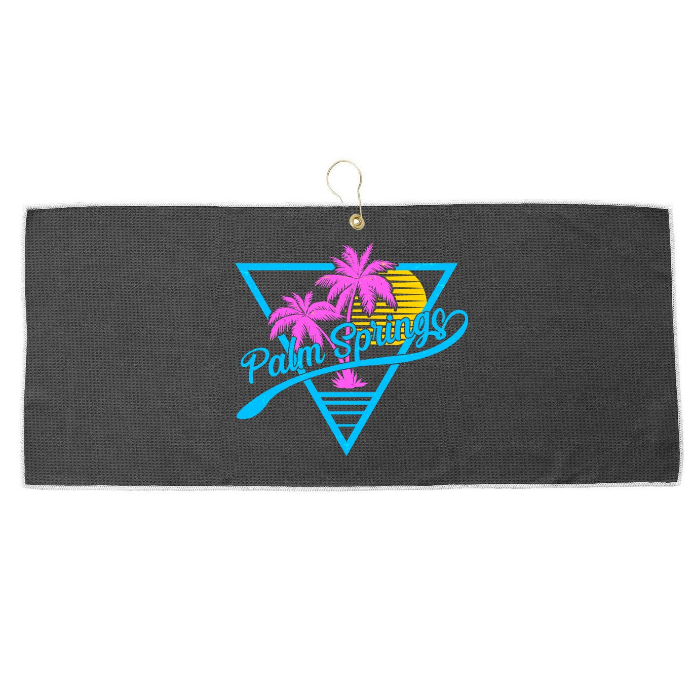 Palm Springs Retro 80's Neon Large Microfiber Waffle Golf Towel