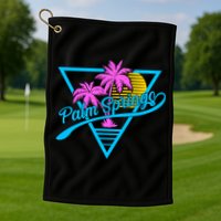 Palm Springs Retro 80's Neon Golf Towel