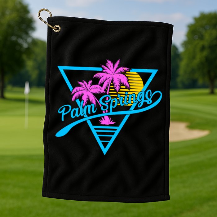 Palm Springs Retro 80's Neon Golf Towel