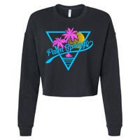Palm Springs Retro 80's Neon Cropped Pullover Crew
