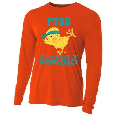 Ptsd Awareness Month Ptsd Picked A Fight The Wrong Chick Gift Cooling Performance Long Sleeve Crew