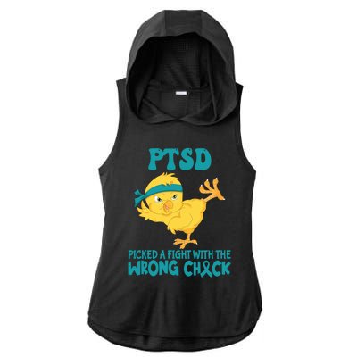 Ptsd Awareness Month Ptsd Picked A Fight The Wrong Chick Gift Ladies PosiCharge Tri-Blend Wicking Draft Hoodie Tank