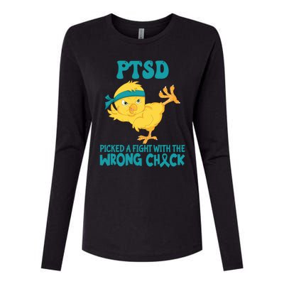 Ptsd Awareness Month Ptsd Picked A Fight The Wrong Chick Gift Womens Cotton Relaxed Long Sleeve T-Shirt