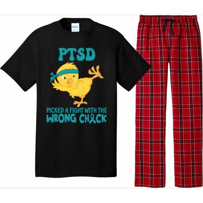 Ptsd Awareness Month Ptsd Picked A Fight The Wrong Chick Gift Pajama Set