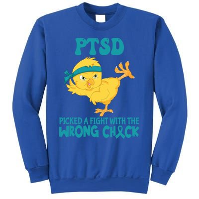 Ptsd Awareness Month Ptsd Picked A Fight The Wrong Chick Gift Sweatshirt