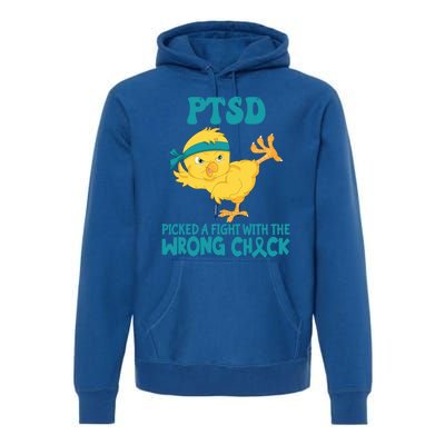 Ptsd Awareness Month Ptsd Picked A Fight The Wrong Chick Gift Premium Hoodie