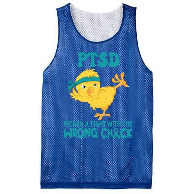 Ptsd Awareness Month Ptsd Picked A Fight The Wrong Chick Gift Mesh Reversible Basketball Jersey Tank