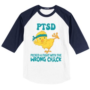 Ptsd Awareness Month Ptsd Picked A Fight The Wrong Chick Gift Baseball Sleeve Shirt