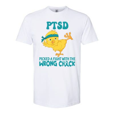 Ptsd Awareness Month Ptsd Picked A Fight The Wrong Chick Gift Softstyle CVC T-Shirt