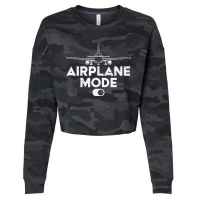 Pilot Airplane Mode On Funny Aviation Aviator Cropped Pullover Crew