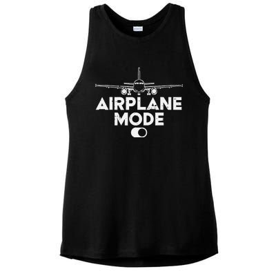 Pilot Airplane Mode On Funny Aviation Aviator Ladies PosiCharge Tri-Blend Wicking Tank