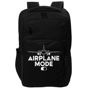 Pilot Airplane Mode On Funny Aviation Aviator Impact Tech Backpack