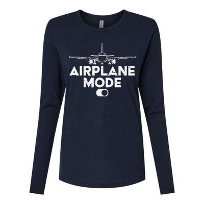 Pilot Airplane Mode On Funny Aviation Aviator Womens Cotton Relaxed Long Sleeve T-Shirt