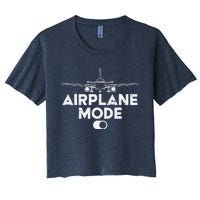 Pilot Airplane Mode On Funny Aviation Aviator Women's Crop Top Tee