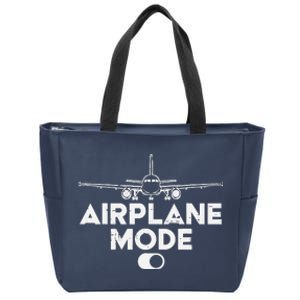 Pilot Airplane Mode On Funny Aviation Aviator Zip Tote Bag