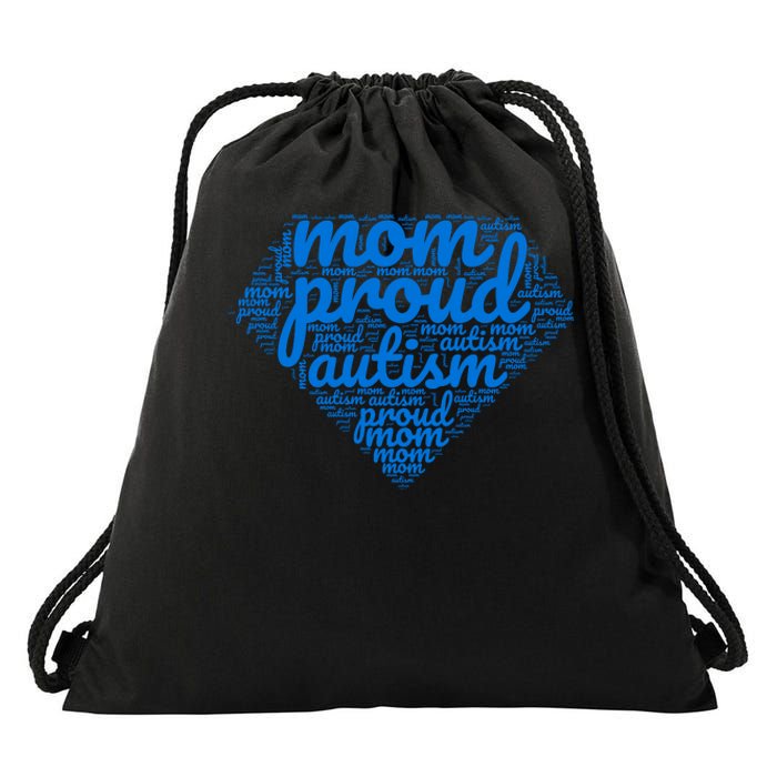 Proud Autism Mom Drawstring Bag