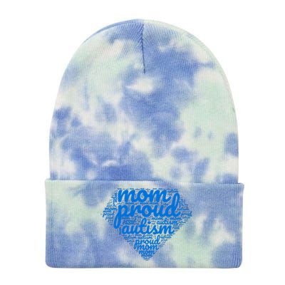 Proud Autism Mom Tie Dye 12in Knit Beanie