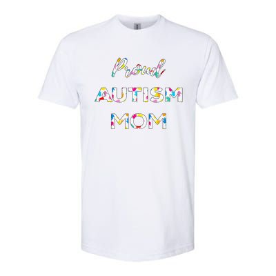 Proud Autism Mom Autistic Awareness Rainbow Color Hands Softstyle CVC T-Shirt