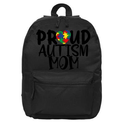 Proud Autism Mom Cute Autism Awareness Gift 16 in Basic Backpack