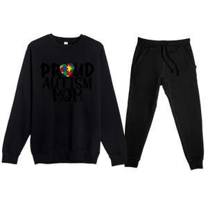 Proud Autism Mom Cute Autism Awareness Gift Premium Crewneck Sweatsuit Set