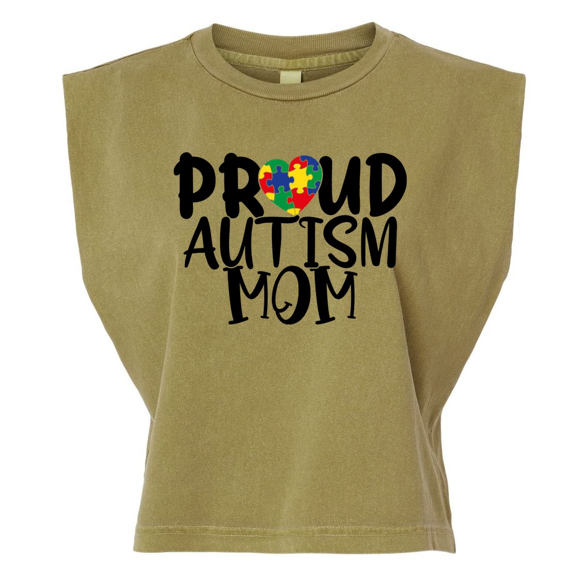 Proud Autism Mom Cute Autism Awareness Gift Garment-Dyed Women's Muscle Tee