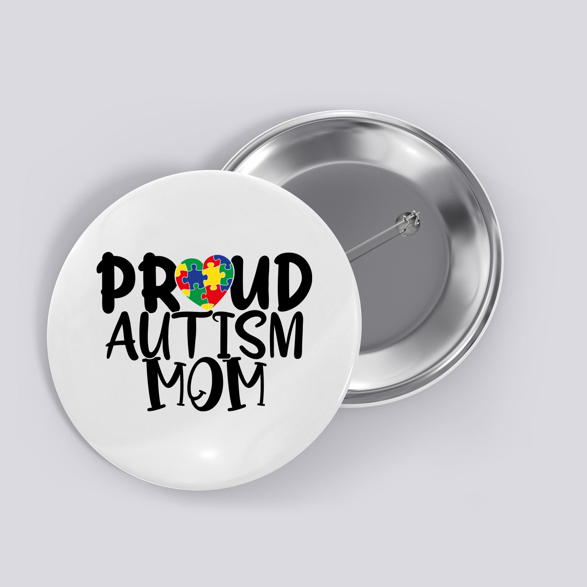 Proud Autism Mom Cute Autism Awareness Gift Button
